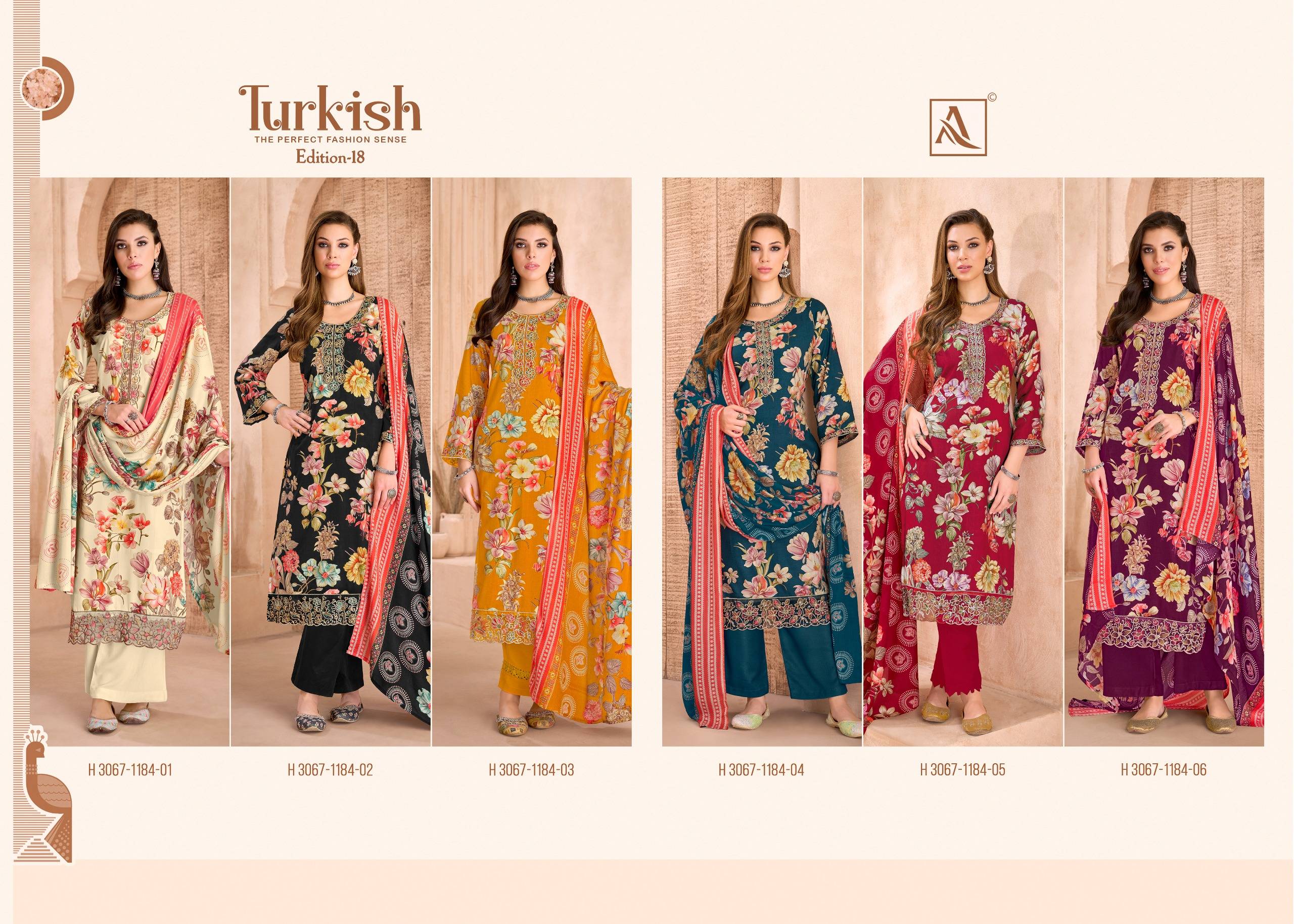TURKISH VOL 18 BY ALOK SUIT 01 To 06 Series Beautiful Festive Suits Stylish Colorful Fancy Casual Wear & Ethnic Wear VISCOSE REYON Dresses At Wholesale Price